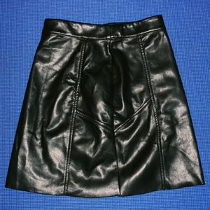 Black leather skirt